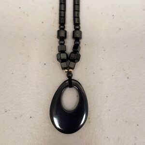 Hematite drop necklace